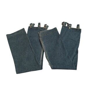2 Pottery Barn Kids Denim Twill Curtain Panels Size 44” x 63” Overall/Bib Clasp